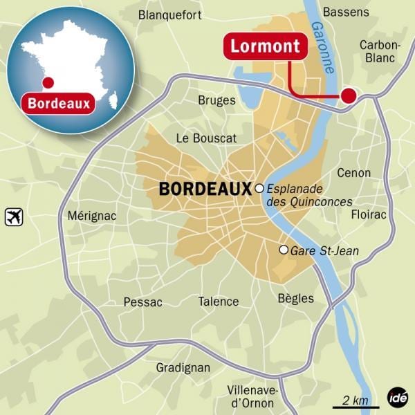 mapa Bordeleko auzo