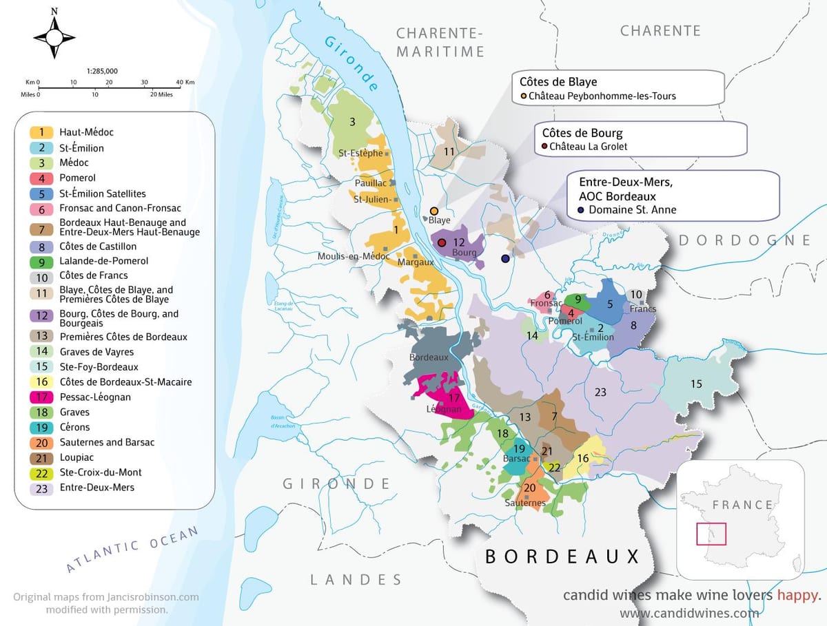 mapa Bordeleko castillos del loira