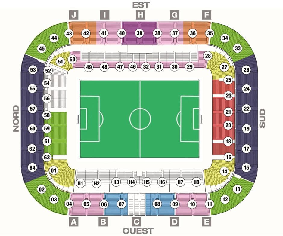 mapa Bordeleko stadium