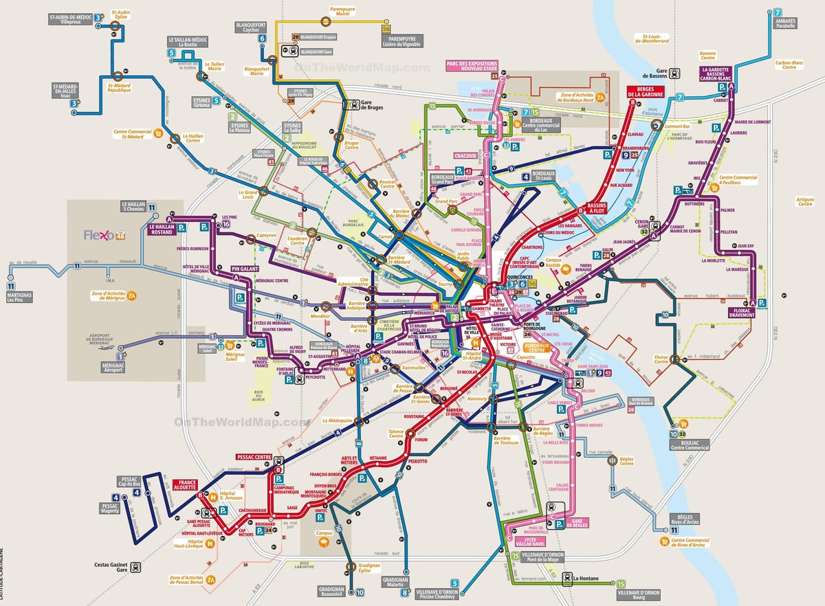 mapa Bordeleko igarotze