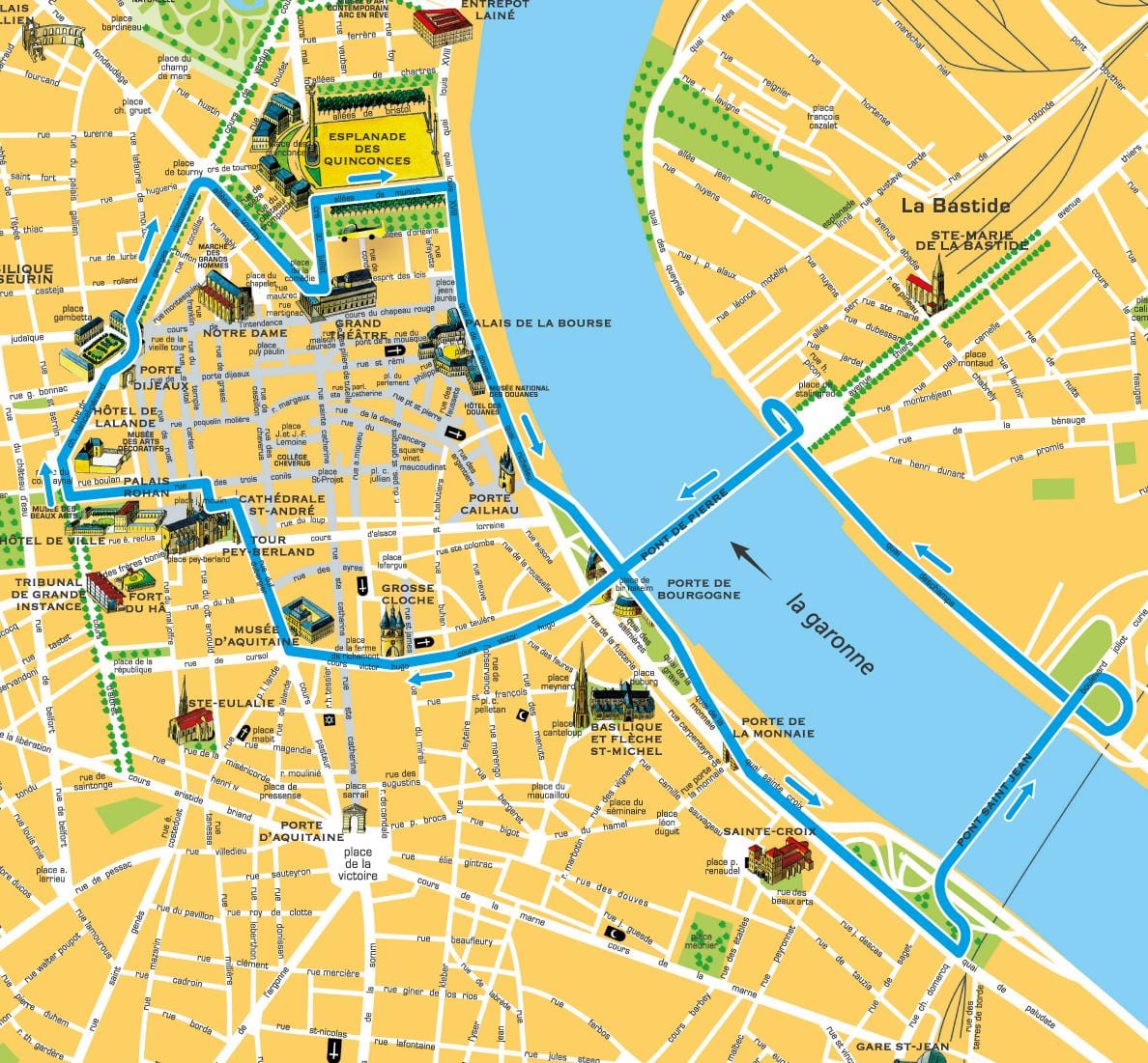 mapa Bordeleko monumentua